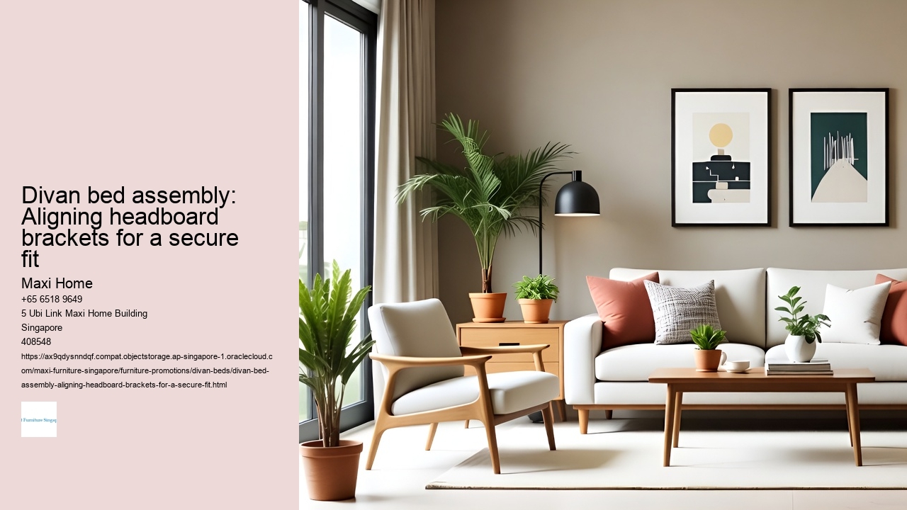 Divan bed assembly: Aligning headboard brackets for a secure fit