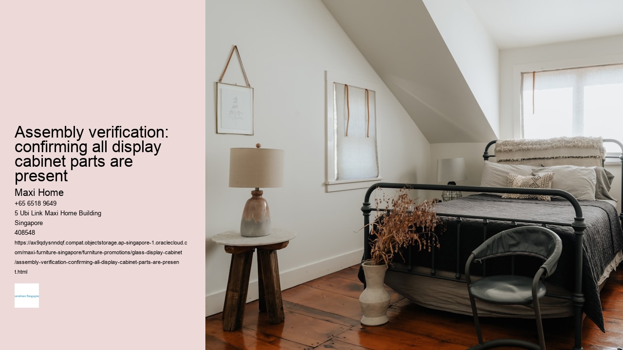 Assembly verification: confirming all display cabinet parts are present