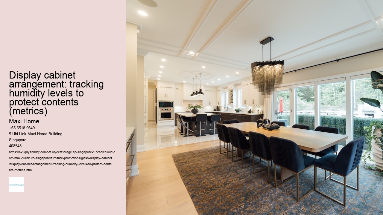 Display cabinet arrangement: tracking humidity levels to protect contents (metrics)