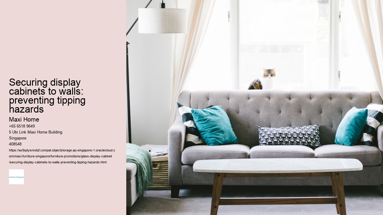 Securing display cabinets to walls: preventing tipping hazards