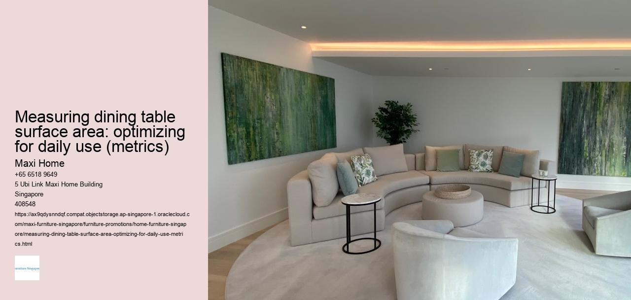 Measuring dining table surface area: optimizing for daily use (metrics)