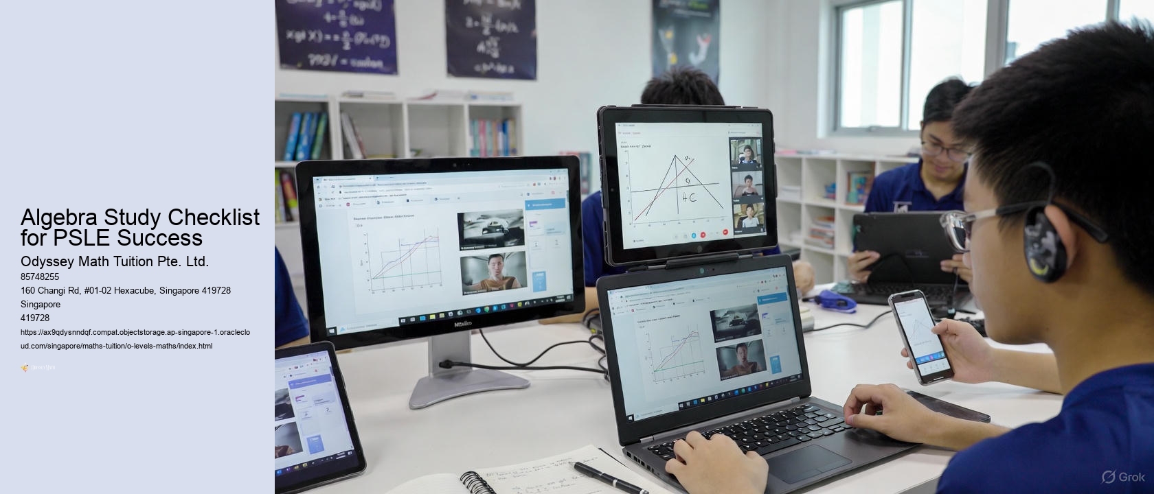 Algebra Study Checklist for PSLE Success Odyssey Math Tuition Pte. Ltd. Algebra Study Checklist for PSLE Success